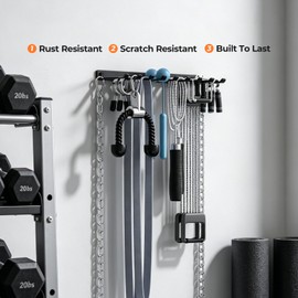 Home Gym Equipment Storage Rack Wall Mount,Cable Attachments,Lifting Belts