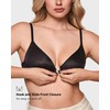 INLYRIC Women's Mesh Front Closure Bras Unlined Sheer Demi Plunge