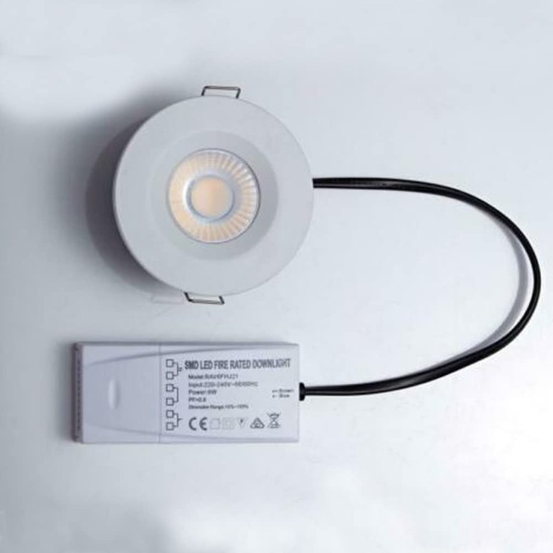 UKEW 6W LED Recessed Ceiling Downlight - White 600 Lumens