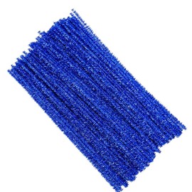 Blue Pipe Cleaners, 100PCS Glitter Pipe Cleaners for Craft, Chenille Stems Craft Supplies & Materials, Colored Pipe Cleaners for DIY Art and Craft Projects - 12 Inch