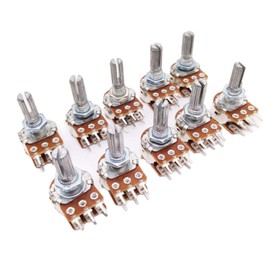 10pcs 100K ohm B100K Dual Stereo Potentiometer Pots Shaft S 20mm 6Pin