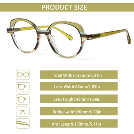 VisiWell 5 Pack Reading Glasses for Women Blue Light Blocking Spring Hinge Fashion Designer Ladies Readers (5 Mix Color-2, 2.75, x)