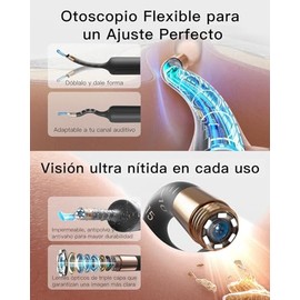 Bebird Limpiador de Oídos con Otoscopio Digital HD, Cámara Flexible, 6 LED