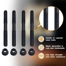 Cylinder Head Stud kit fit for Predator 212 for Coleman CT200U BT200X Mini Bike for Honda GX160 GX200 Engine KT196 Go Kart for Baja Hisun Tillotson Clone 196cc Engine