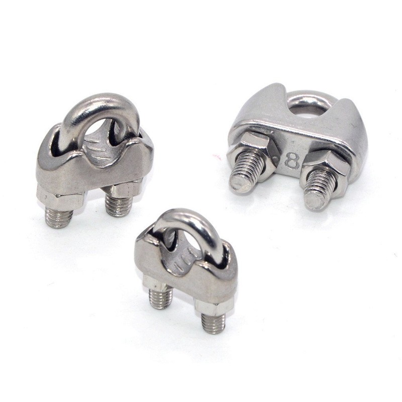 10 Pcs Stainless Steel Wire Rope Cable Clip Clamp 6mm