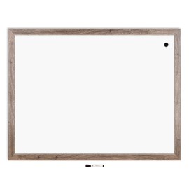 U Brands Magnetic Dry Erase Board, 35 x 47 Inches, Rustic Wood Frame (4893U00-01) , White
