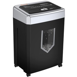 Bonsaii 15-Sheet Office Paper Shredder, 40 Mins Heavy Duty Shredder for Home Office, Crosscut Shreder with Anti-Jam System & P-4 High Security Supports CD/Credit Cards/Staple,5 Gal Pullout Bin C169-B