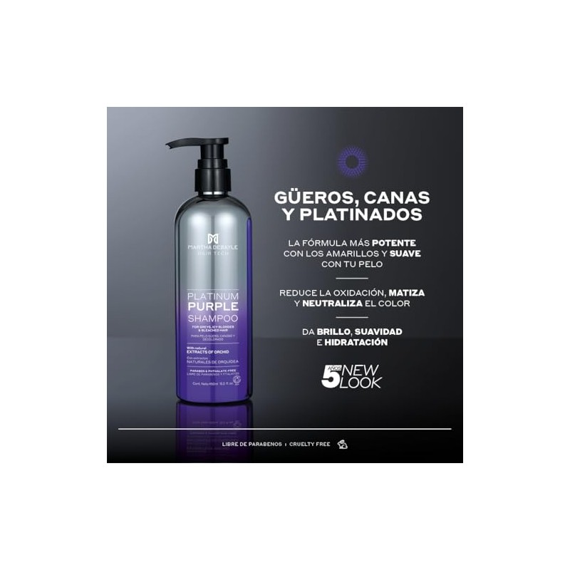 Martha Debayle Shampoo Platinum Purple 450ml