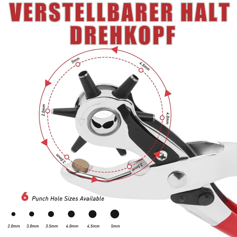Belt Hole Puncher for Leather, Leather Hole Punch Tool with