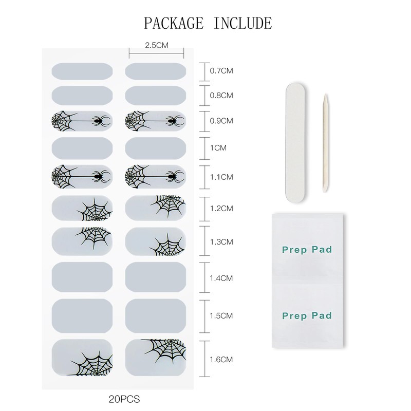 Gel Nail Stickers Halloween Semi Cured Gel Nail Strips Wraps