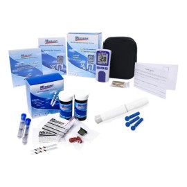Kit Diagnóstico Hemoglobina, Equipo, Tiras, Lancetas, Porta Color Azul/Blanco