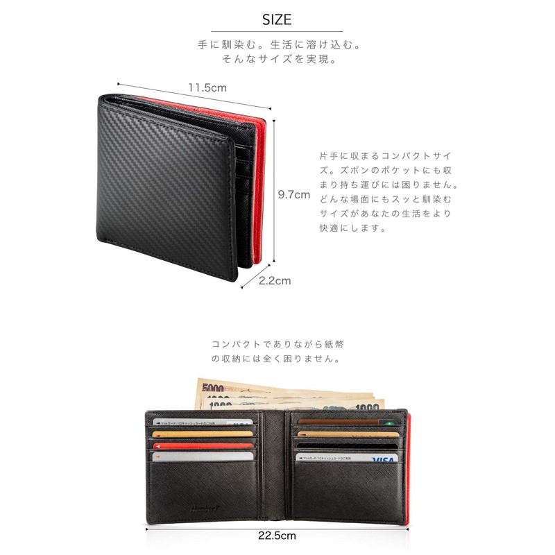 Number7 Men's Bifold Leather Wallet - -