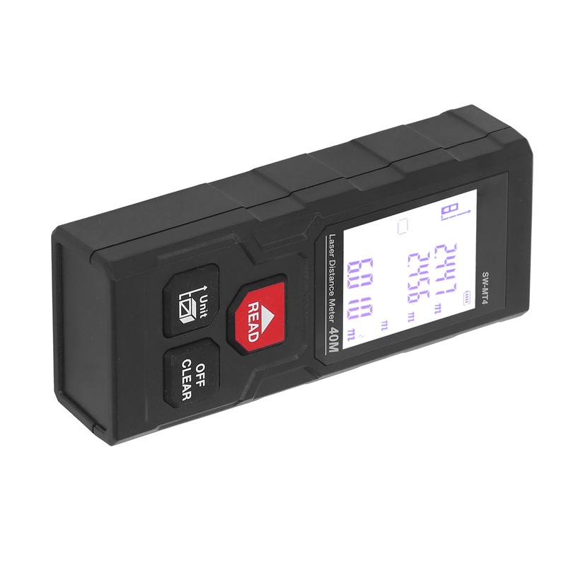 Laser Distance Meter Millimeter Level Accuracy 40m Range Red Light