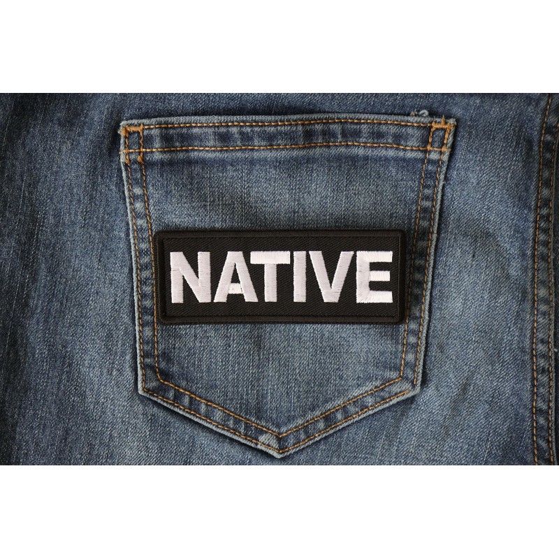 Native Patch - 4x1.5 inch - Embroidered Iron on Patch