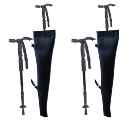 Owasi Pack of Two Collapsible Trekking Hiking Poles, Adjustable Height Walking Sticks for Traveling Camping Hiking Mountaineering (Black with cover)