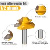 yqlbgprj Lock Miter Router bit，45 Degree Lock Miter Router bit