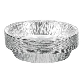 HARFINGTON 20pcs Aluminum Foil Pie Pans 7.28" Round Disposable Non-Stick Baking Pans for Pies Quiches Tarts Baking Cooking Reheating Parties, Silver