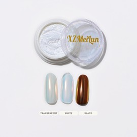 XZMeiLun Chameleon Chrome Nail Powder, Big-Capacity 0.8g Aurora Green Turns Fall Yellow Mermaid Aurora Powder Pigment Pearlescent Nail Art Glitter, Can Mixed with Builder Gel Nail Polish for Use