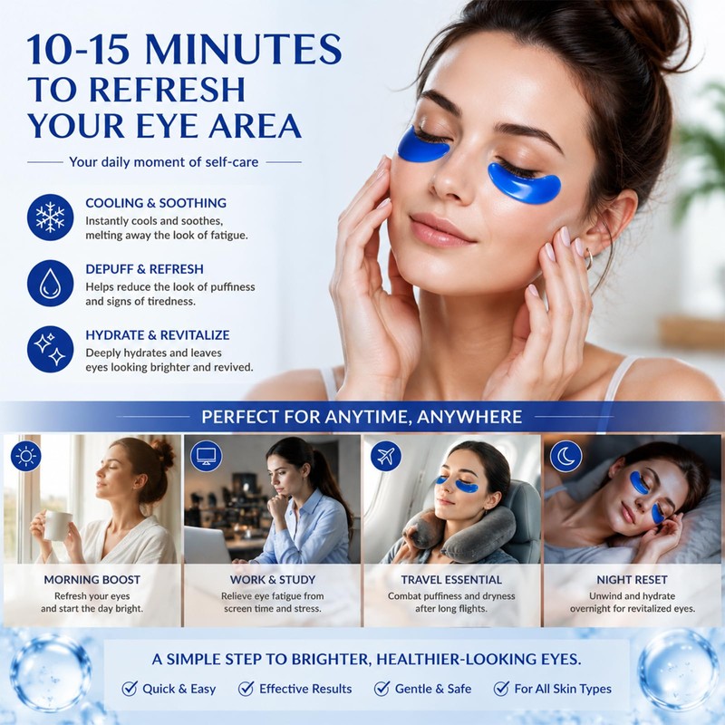 GHK-Cu Under Eye Patches for Puffy Eyes & Dark Circles,