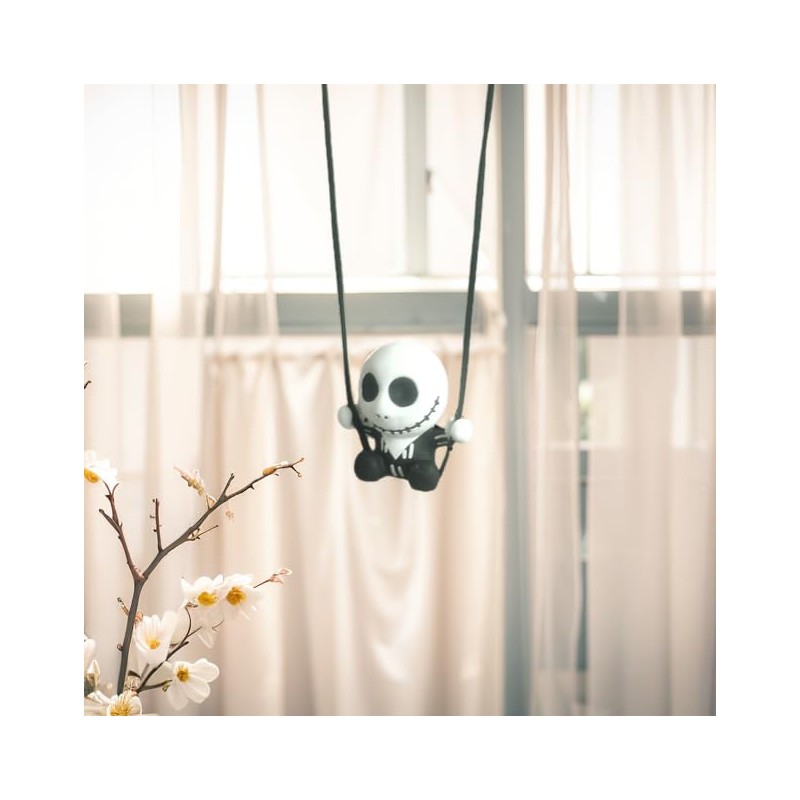 LXQTAO Resin Cute Skull & Acrylic Bat Rearview Mirror Decorations,