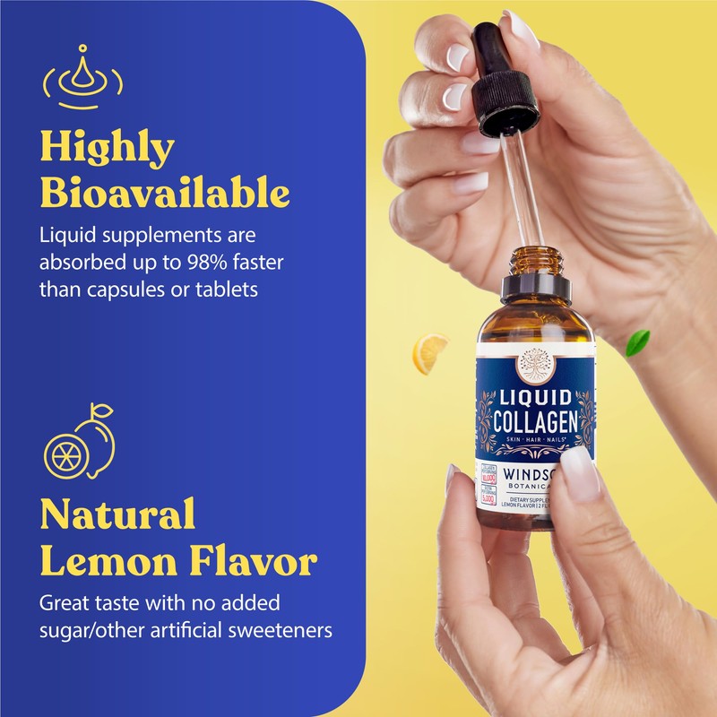 Concentrated Liquid Collagen Peptides Supplement - 30,000mcg Hydrolyzed Liquid Collagen