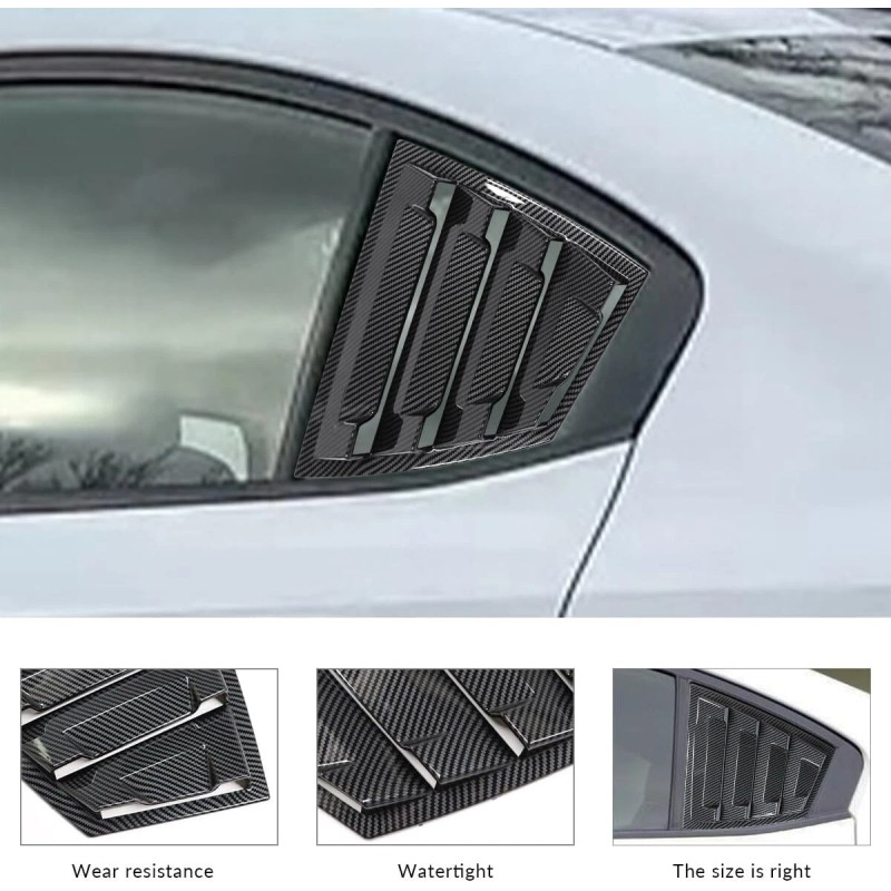 DLOVEG Rear Side Window Louvers for 2015-2021 Subaru WRX STI