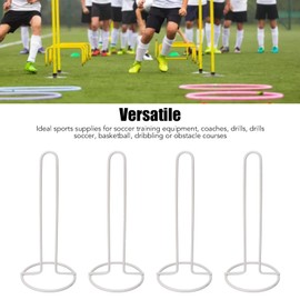 Shipenophy 4 Pcs Soccer Cones Holder, Easy to Carry Soccer Cones Stand Iron Dish Rack Football Training Cones Holders White Versatile Disc Cone Storage Rack for Football Training