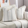 AELS 20x20 Decorative Farmhouse Linen Throw Pillow Covers with Fringe,