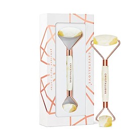 CRYSTALLOVE Face Roller - Anti-Ageing Massage Roller - Facial Massager Made of Milky Amber - Massager - Face Massage - Roller - Massage Tool