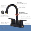 Matte Black Bathroom Faucet 3 Hole, 4 Inch 2 Handle