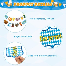 Oktoberfest Banner Decorations, No DIY October Festival Decorations Garland, Bavarian German Beer Photo Banners For Home Mantle Oktoberfest Party Supplies (October)
