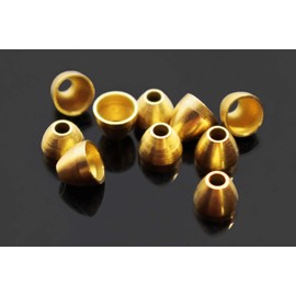 Tigofly 40 pcs/lot Copper Brass Cone Heads for Tying Tube Flies Streamers Fly Tying Beads Materials 5mmX4.1mmX1.7mm