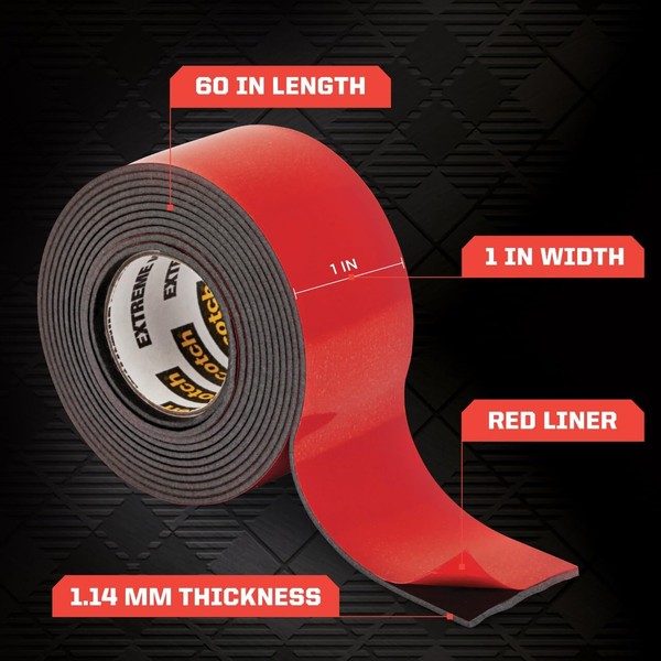 Scotch Scotch Double Sided Tape Heavy Duty, Black Extreme Mounting