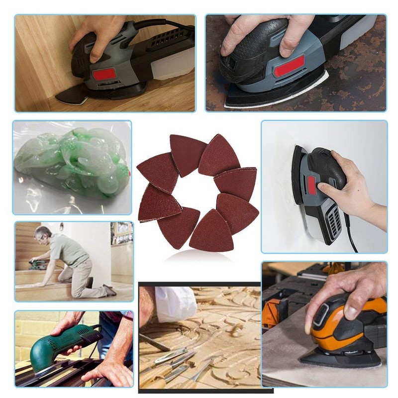 HIFROM Replace 100 Grists Sanding Paper 80mm Triangular Hook &