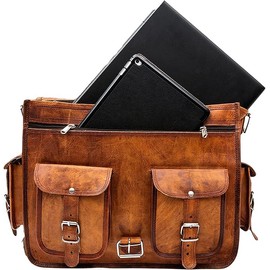 ALASKA EXPORTS Leather Messenger Bag Laptop Bag Briefcase Satchel Bag Handmade Laptop Bag (11 X 15 X 3 INCH)