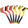 6PCS Wire Brush Set Stainless Steel/Brass/Nylon Brushes with Curved Handle