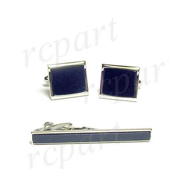 New Men's Cufflinks Cuff Link Rectangle Wedding Party Prom Silver Blue