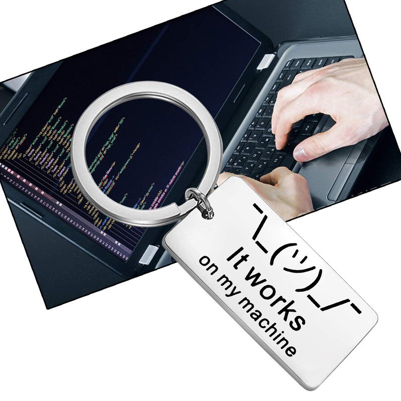 UJIMS Computer Programmer Gift Funny Computer Keychain It Works On