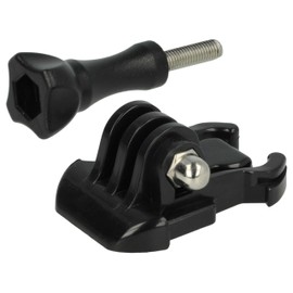 vhbw Quick-Release Clip + Screw compatible with GoPro Hero 3+ Plus White Edition, 3 HD, 4 Action Cam - Mounting Kit, Black