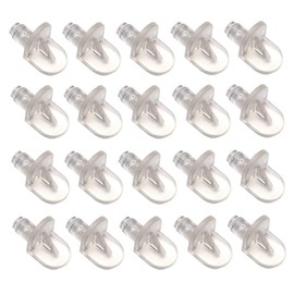 TERF® Spade Type Clear Plastic Push in Furniture Shelf Support Pegs Pins for Kitchen Cabinet Wardrobe Bookcase Closet Glass Shelve and Furniture Shelf Support Use - Pack of 50
