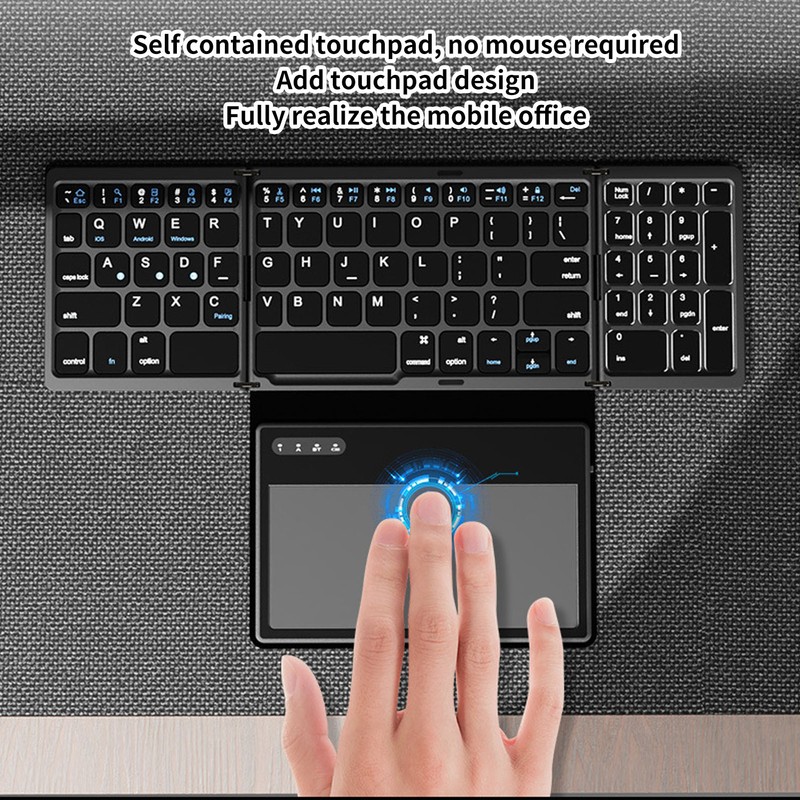 Foldable Bluetooth Keyboard Low Latency Bluetooth 5.1 Full Size Keyboard