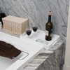 MUKEEN Glossy White Sturdy Acrylic Serving Tray with Handles 10x15x2H