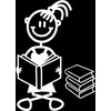 My Family Car Stickers ~ Sticker GIRL ~ READING BOOK (G4)
