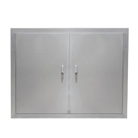 Outdoor Kitchen Doors 24W x 24H Inch, 304 Stainless Steel Access Doors, Double Wall Construction Vertical BBQ Doors for BBQ Island, Grilling Station, Outdoor Cabinet