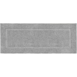 100% Cotton Large Bath Mats Extra Soft Non Slip Quick Dry 1000-GSM Washable Reusable Bathroom Floor Rug (Silver, 60 x 300 cm)