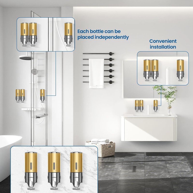 Shampoo and Conditioner Dispenser,Dispensers for The Shower,Shower Soap Dispenser 3