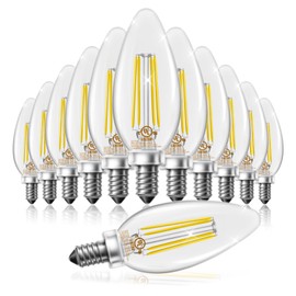 DAYBETTER Dimmable E12 Candelabra LED Light Bulbs, Chandelier Light Bulb 60 Watt Equivalent, 5.5W 600 LM 5000K Daylight White, B11 Vintage LED Filament Candle Light Bulbs, UL Listed, 12 Pack