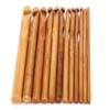 12Pcs Crochet Hook Cylindrical Carbonized Bamboo Needles Kit Sweater Knitting