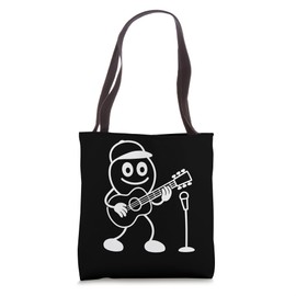 Funny stick figure playing guitar: cool musician motif Tote Bag