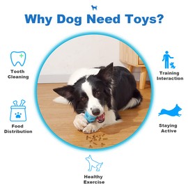 ZMAYPLUS Dog Chew Toy for Teething Chewers,Tough Durable Natural Rubber Bone with Toothbrush,Indestructible for Aggressive Chewers Dental Oral Care for Small, Medium and Large Dogs
